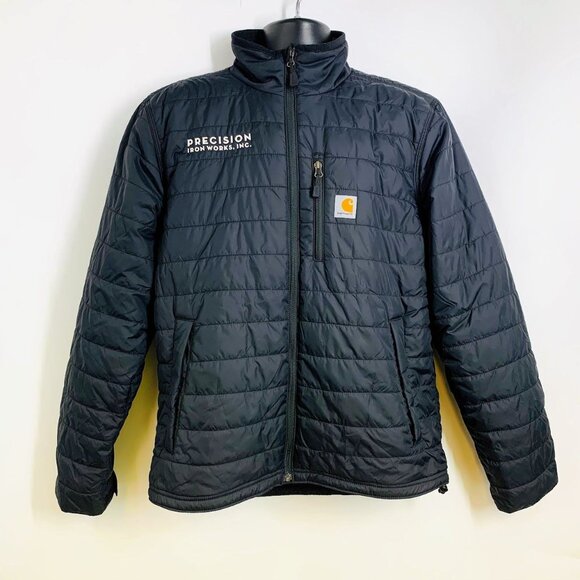 Carhartt Men's Gilliam Precision Iron Branded Full Zip Puffer Jacket Size M - Picture 1 of 13